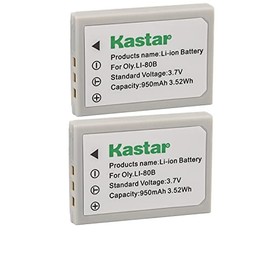 Kastar Battery (2-Pack) for Olympus Li-80B and Konica Minolta NP-900 Work with Olympus T-100,t-110,x-36 and Konica Minolta DiMAGE E40, E50, KYOCERA EZ4033 etc. Cameras