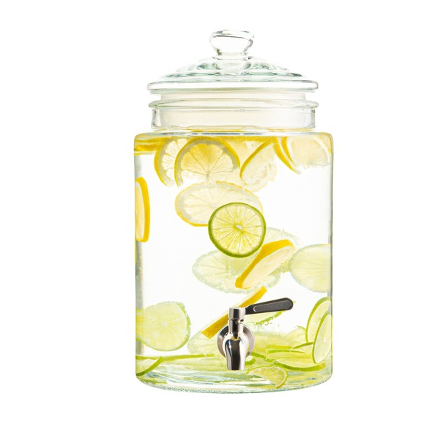 1.5 Gallon Glass Drink Dispenser with Spout for Parties -