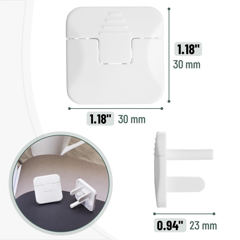 Bates- Outlet Covers Child Proof, 40 Pack, White, 3 Prong