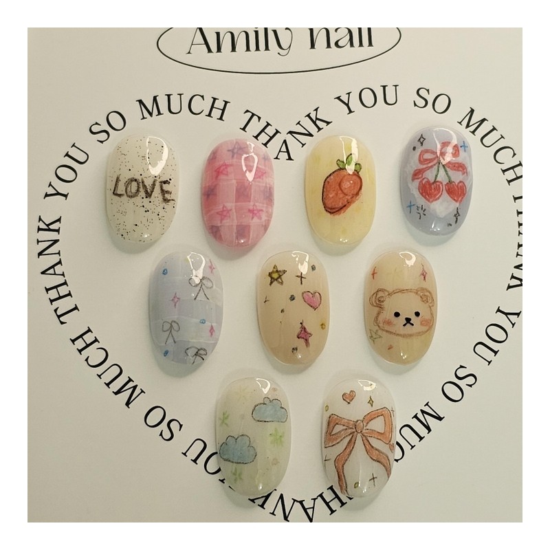 [Handmade nail tip for combining unit nails] Emily Nail -