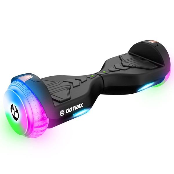 Gotrax Pulse Max Hoverboard with 6.5" Luminous Wheels, Music Speaker and 7mile Range & 6.2mph, UL2272 Certified, Dual 250W Motor and 93.6Wh Battery Self Balancing Scooters for 44-176lbs Kids Teens(Black)