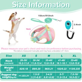 Dog Harness with Leash Set, Breathable Adjustable Dog & Cat Harness with Reflective Strips, Step-in Dog Harnesses with Safety Buckle, Soft Cat Vest for Outdoor Walking, Training