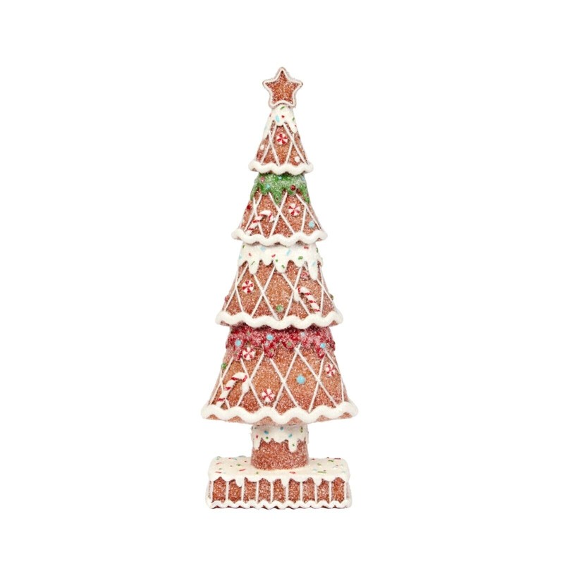 Three Kings Large Christmas Glitter Gingerbread Christmas Tree Table Top