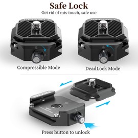 ULANZI F38 Camera Quick Release Plate w 1/4" to 3/8" Screw Thread, Quick Release System QR Plate Camera Tripod Mount Adapter for Sony Canon Monopod DSLR Stabilizer Slider DJI Switch Between Stablizer