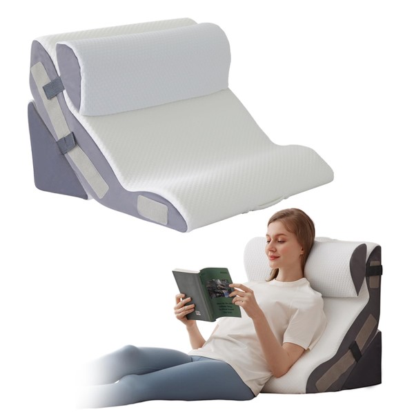 Ahpmeoa 3PCS Wedge Pillow Set for After Surgery, Back Pillow