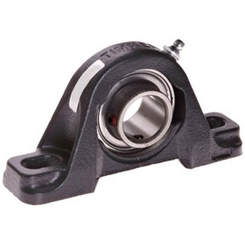 Timken SAS1 1/4S Ball Bearing Pillow Block, 2 Bolt Holes, Relubricatable, Non-Expansion, Cast Iron, Setscrew Locking Collar, Steel Insert, Inch, 1-1/4" Bore Diameter