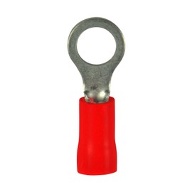 Gardner Bender 10-102 Electrical Ring Terminal, 22-18 AWG, Insulated Barrel, Crimp Connection, Red