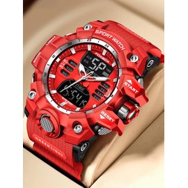 LIGE Casual sports digital watch Suitable for women - Color: Red