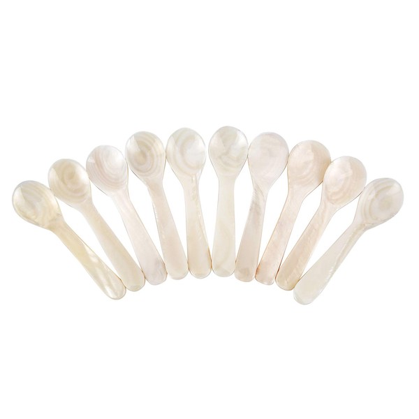 DUEBEL Set of 10 White Mother of Pearl 3.15′′ Caviar
