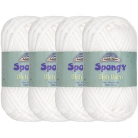 JubileeYarn Sponge Yarn - per 50g ball 02 Sparkle White - per 4 balls
