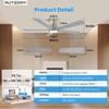 Autoday 52 Inch Low Profile Ceiling Fan with Light, Burshed