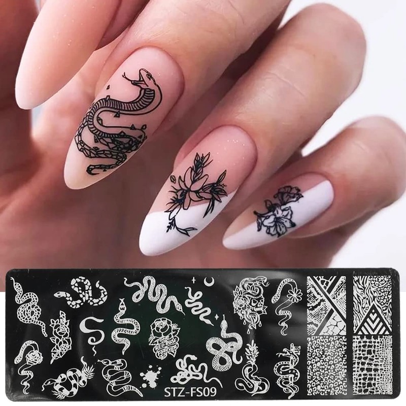 Nail Stamp Set, 5 Pieces Nail Stamp Plate Flowers, Nail