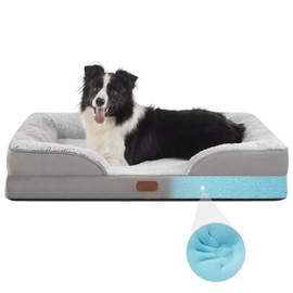 Large Memory Foam Dog Bed Waterproof Orthopedic Dog Bed with Removable Bolsters & Washable Cover Dog Sleeper for Large Dogs