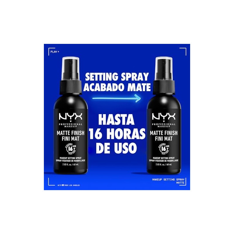 Nyx Professional Makeup, Dúo Spray Fijador De Maquillaje, Acabado Mate
