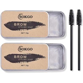 Sokgo- Jabón para cejas, jabón para peinar cejas 3D, gel para cejas transparente de larga duración y cera natural para cejas (2 piezas)