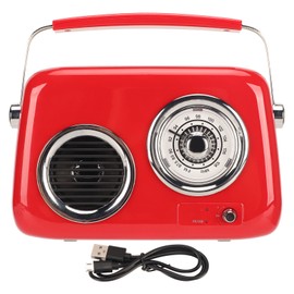 Retro Radio Bluetooth Speaker Portable Handheld HiFi Stereo Sound Cute Old Fashion Style Radio Speaker for Party Outdoor Red