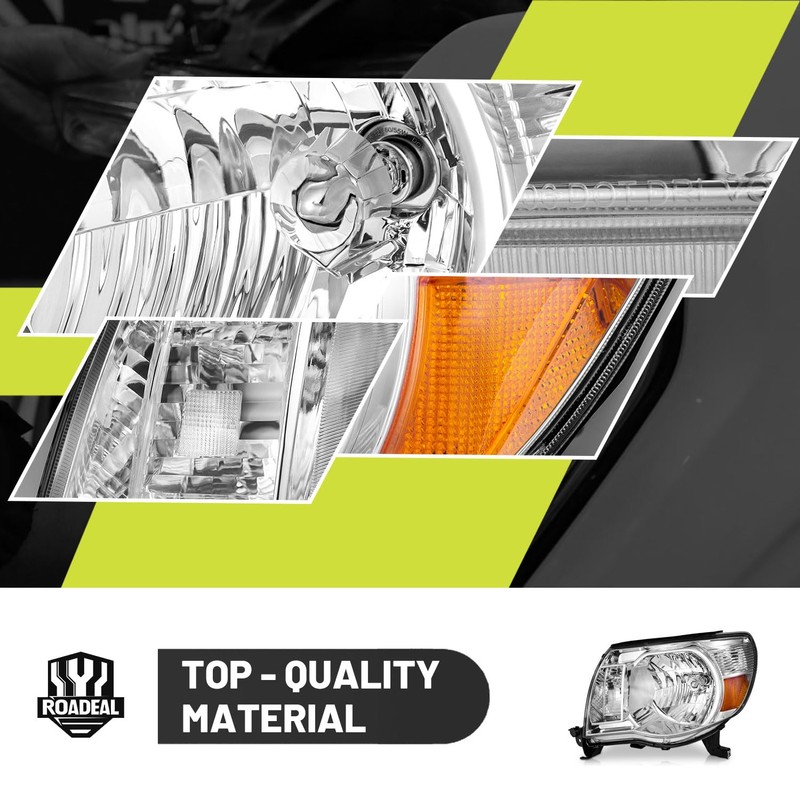 ROADEAL Headlights W/Bulbs for 2005 2006 2007 2008 2009 2010
