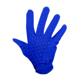 We Ball Sports Hypr-Grip Football Gloves, Youth Sticky Silicone Palm Receiver Gloves, Blue (M)