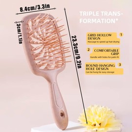 Eastrise Hair Brush for Women, Men, and Children – Unique Spiral Design with Flexible Soft-Pin Bristles for Detangling Wet/Dry Hair, Lightweight Vented Handle(Green)