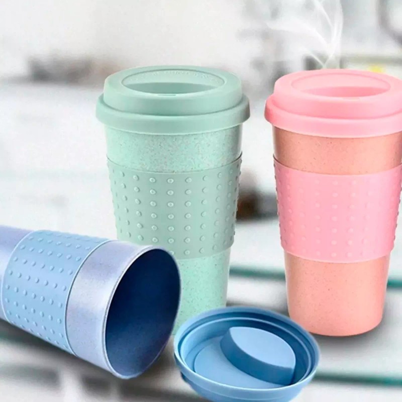 Veraly Vaso Café Ecológico Reutilizable Fibra De Bambú 300 Ml