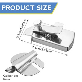 2Pcs Magnetic Seam Guide for Sewing Machine, Sewing Accessories Quilting Accessories with 6 mm Scrolled Hem Attachment, Multifunctional Fixed Gauge Tool Magnetic Seam Guide with Clip(Silver)