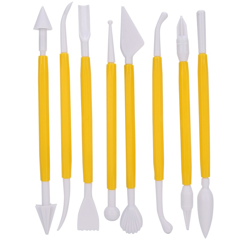 46PCs Pottery Tools Printing Mold Set Durable Plastic DIY Molds