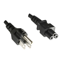 Power cable USA America to C5 1.80 m, UL/CSA NEMA 5 15P/IEC 60320 °C5 Black 12/YC 14