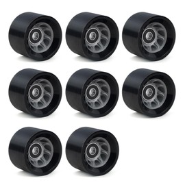 SzBlaZe 8 Pack 58mmx39mm Roller Skate Wheels 90A 92A Quad Skate Wheels with Bearings for Outdoor Double Row Skating or Skateboard Accessories(92A Black)