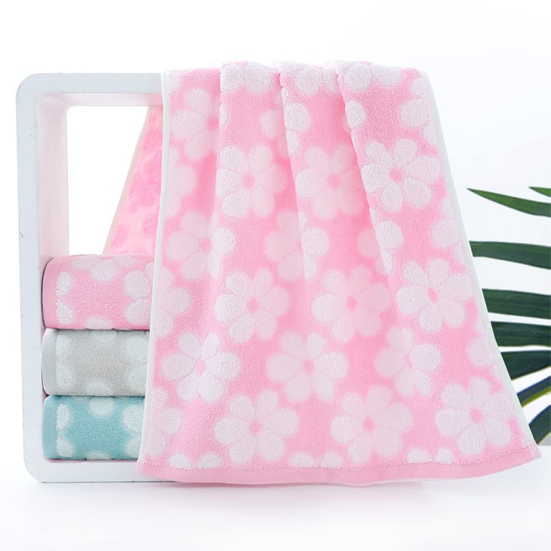Pidada Hand Towels Set of 2 Floral Pattern 100% Cotton