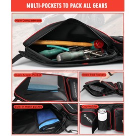 NICECNC PRO XP Front Door Bags, Synthetic 1680D Fbric, PRO XP Accessories Storage Bags with Precise mounting holes, Compatible with Polaris RZR PRO XP/PRO R/TURBO R, Red