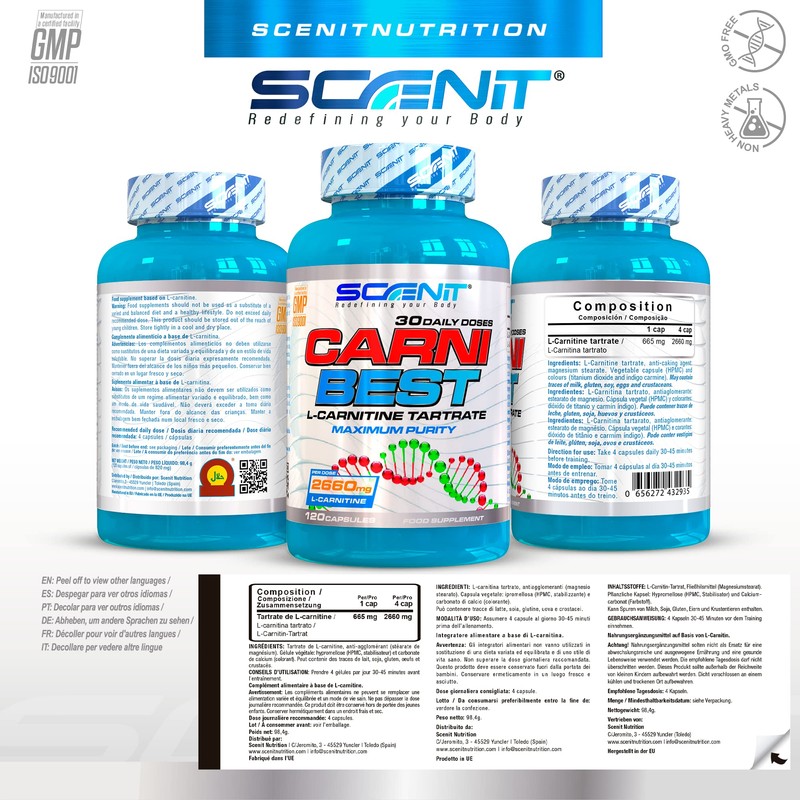 CARNI BEST - L-Carnitine (2660 mg) - 120 Vegan Capsules