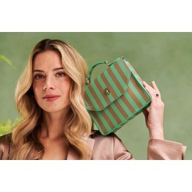 Pip studio Frances Shoulder Bag Small Stripes Green, Green