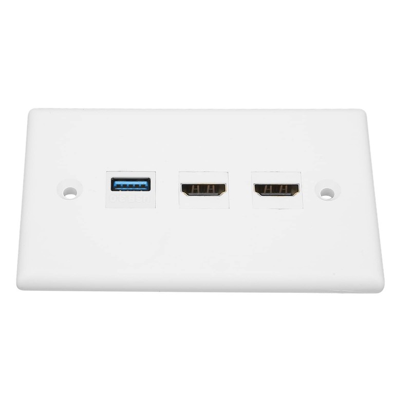 HD Multimedia Interface Ethernet USB Wall Plate 3 Port with