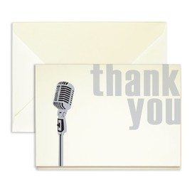 Microphone Thank You Cards - Pack of 25-5" x 3.5"