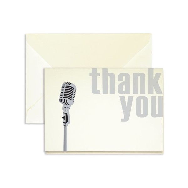 Microphone Thank You Cards - Pack of 25-5" x 3.5"
