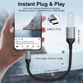 USB C to USB Adapter - 5Gbps [2 Pack] USC 3.0 OTG Adapter for Android - USBC Male to USB Female Adapter, Type C OTG Cable Converter Support Camera, Card Reader, USB Flash Drive, External/MIDI Keyboard