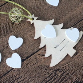 Trimming Shop Wooden Heart Embellishments For Crafting 4cm Engraved Slices, DIY Arts Craft Making, Home Decor, Wedding, Birthday, Christmas, Scrapbook Decoration (100pcs, White(2cm))