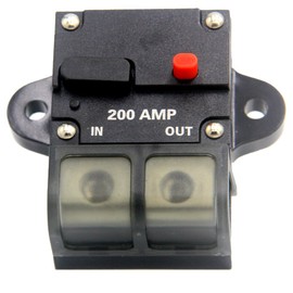 ZOOKOTO 200 Amp Circuit Breaker, Automotive High Current 0 2 4 8 Gauge Wire Disconnect Inline Fuse Blocks, 12V Manual Reset Power Invertor Systems 200A