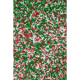 SPRINKLY - Matt Sugar Strands - Red, White & Dark Green - 150g