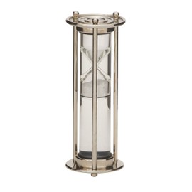 Deco 79 Traditional Metal and Glass Floating Sand Timer, 3" W x 9" H, Silver
