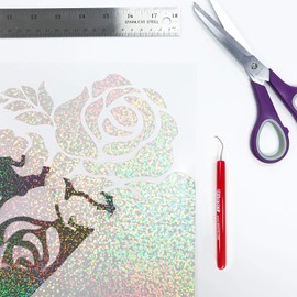 Siser Holographic HTV 20" x 12" - 1 Sheet - Iron on Heat Transfer Vinyl for T-Shirts (Silver)