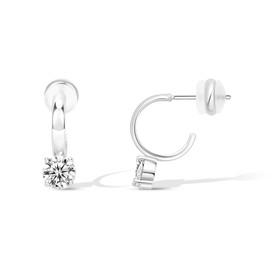CoBi Cubic Zirconia Hoops Earrings for Women, CZ Small Huggie Earrings, 925 Sterling Silver Hoop for Everyday Wear, Minimalist Jewelry, Fashion & Hypoallergenic Accessories, Open Hoops, Ideal Gift