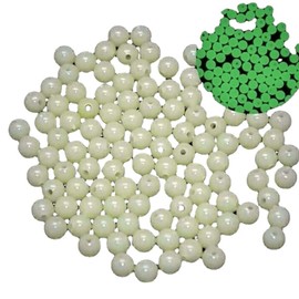 1000PCS Fishing Beads Night Glow Rig Beads Plastic Round Luminous Fishing Accessories for Freshwater Saltwater 8mm Diameter 1.6mm Hole