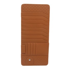 uxcell Light Brown Faux Leather Car Sun Visor CD Storage Sunglass Card Holder Pocket