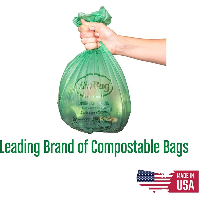 BioBag Countertop Kitchen Compost Bin & 25 Count 3-Gallon Certified