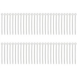 Shapenty 320PCS Mini Metal Open Eye Pin Head Eyepins for Earring Pendant Beading Jewelry Finding Making Beaded Chain Connector DIY Craft (Silver, 30mm)