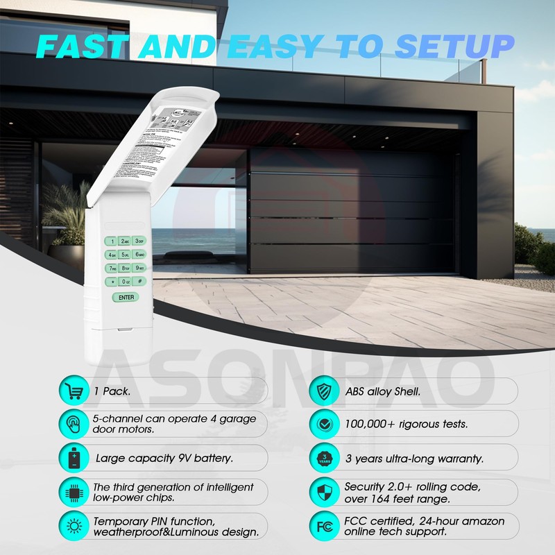 1 for MDTK Linear Garage Door Opener Keypad Megacode LD033