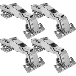 4 Pack 175 Degree Frameless Cabinet Doors Hinges, Frameless Full Overlay Multi-Pivot Concealed Hardware, 6 Way Adjustability Soft Close Cabinet Hinge for Corner Kitchen Folden Door Closets