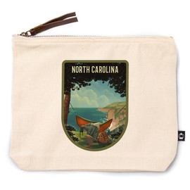 Lantern Press North Carolina, Today's Office, Coastal Series, Hammock on Beach, 100% Cotton Zipper Pouch, Travel Accessory, Go Bag