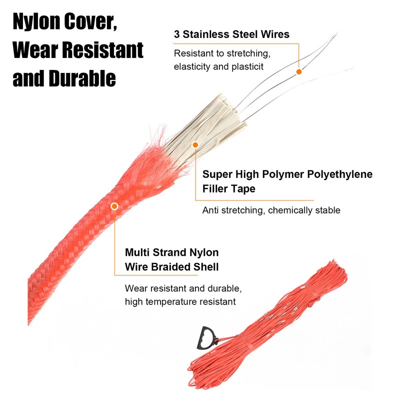 Deep Well Measuring Rope, 328.1ft 100M Nylon Depth Gauge Tape,